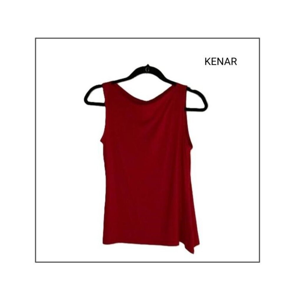 Elegant Red Jersey Top | S | Sleeveless | KENAR